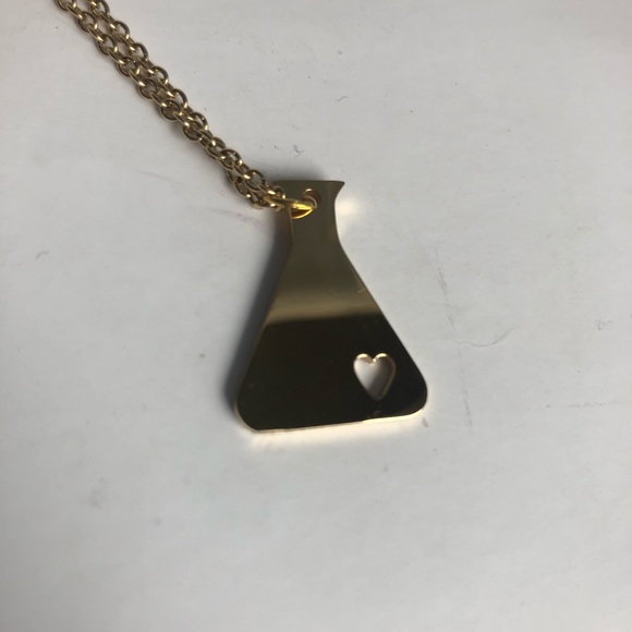 Gold Tone Scientific Heart Flask - Picture 3 of 4